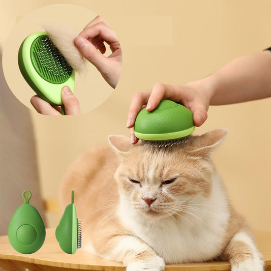 Pet Grooming Brush with One-Click Cleaning