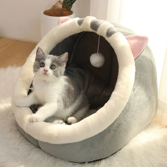 Cozy Cartoon Cat Bed