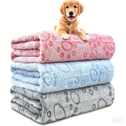 Cozy Paw Print Pet Blankets