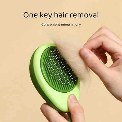 Pet Grooming Brush with One-Click Cleaning