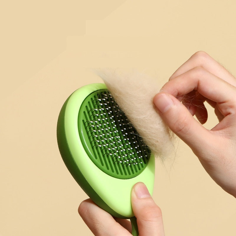 Pet Grooming Brush with One-Click Cleaning