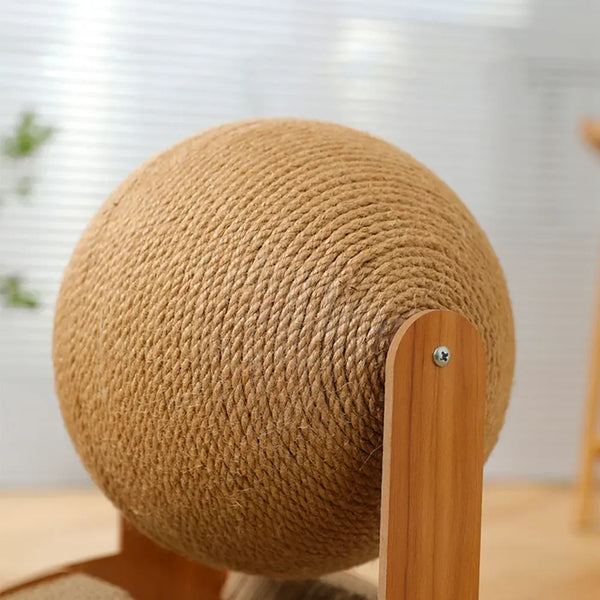 Wooden Cat Ball Scratch Toy