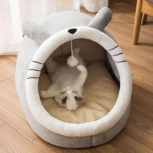 Cozy Cartoon Cat Bed